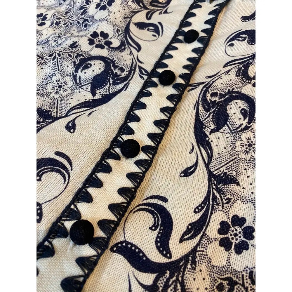 Alemais Cream and Navy Floral Mini Dress - Picture 6 of 8